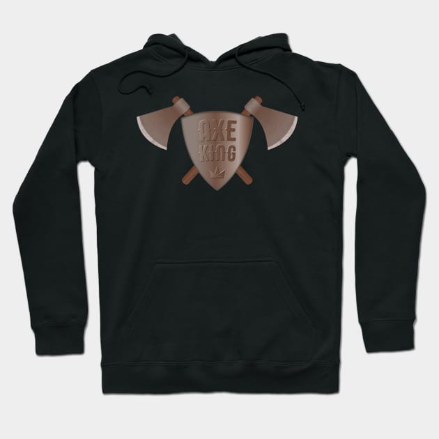 Axe King Dual Throwing Axes Shield Emblem Hoodie by lucidghost